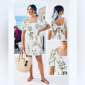 Time and Tru Women's Puff Sleeve Mini Floral Dress. Size XL.